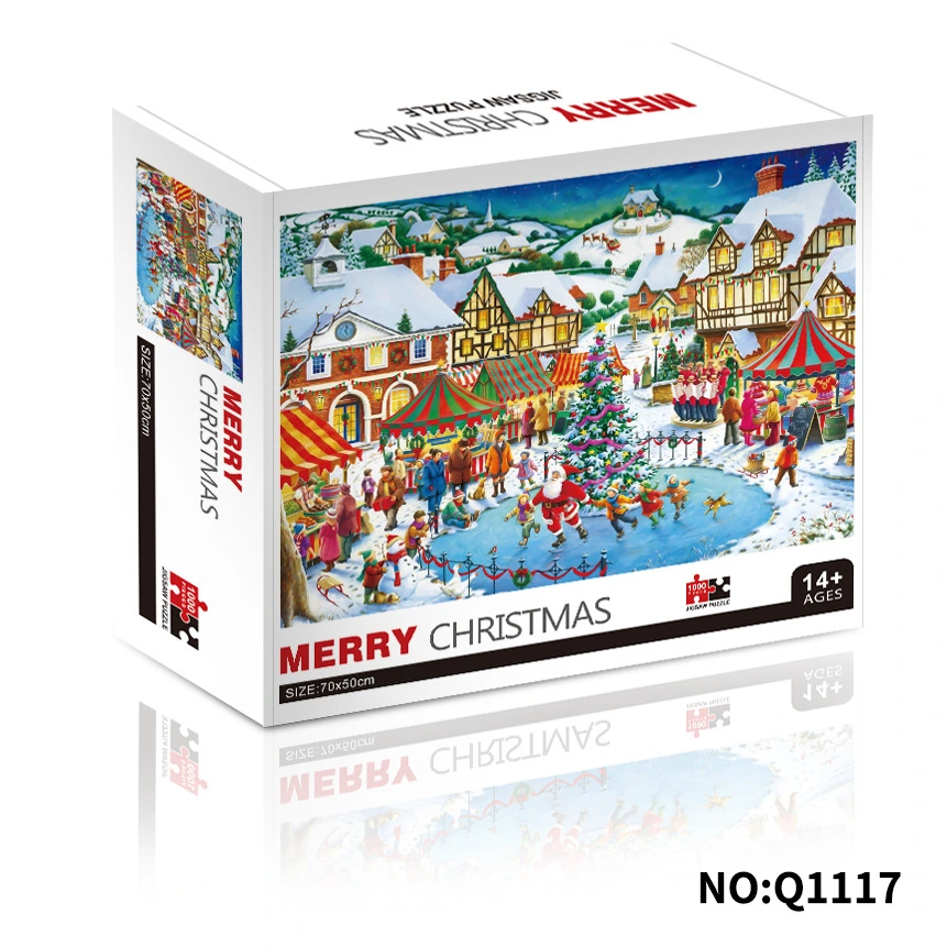 Thème de Noël Puzzle jouets pour enfants au début de l'éducation des adultes de 1000 pièces de puzzle avion en papier de cadeau de Noël