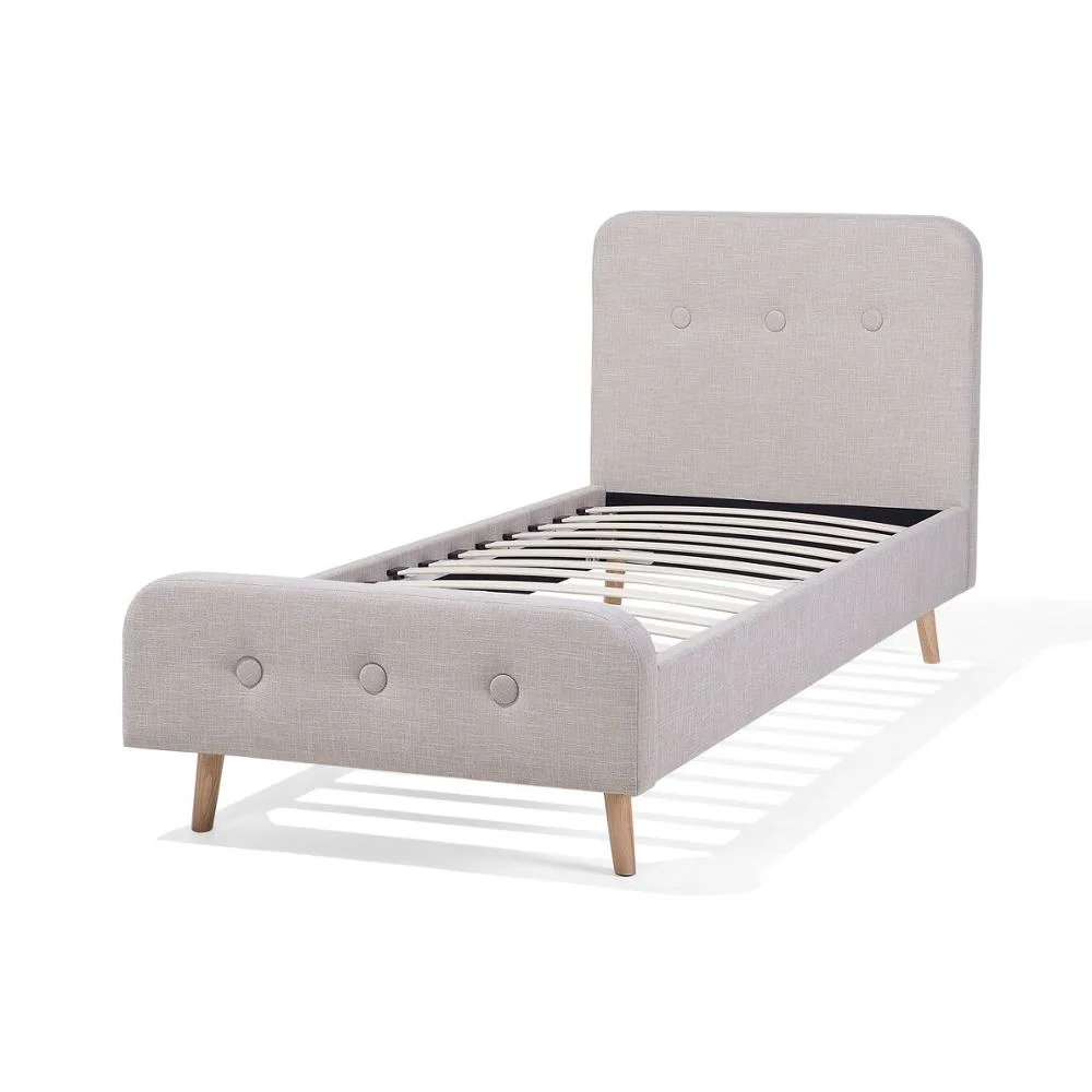 Kids Linen Upholstered Frame Bed for Single Child