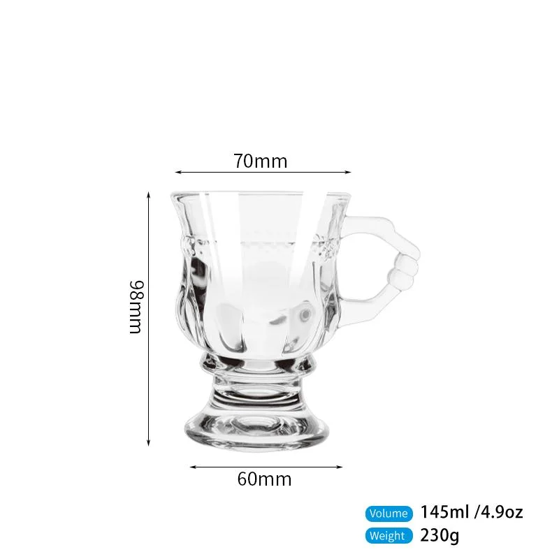 145ml 4.9oz Transparent Vintage Personal Funny Warmer Water Tea Glass Coffee Mug