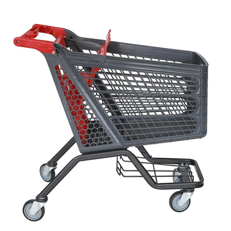 100-220L Supermarket Plastic Cart Shopping Trolley