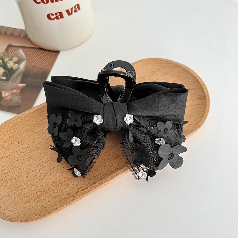 Fleur noir personnalisé Bowknot maille d'Accessoires de cheveux Le commerce de gros