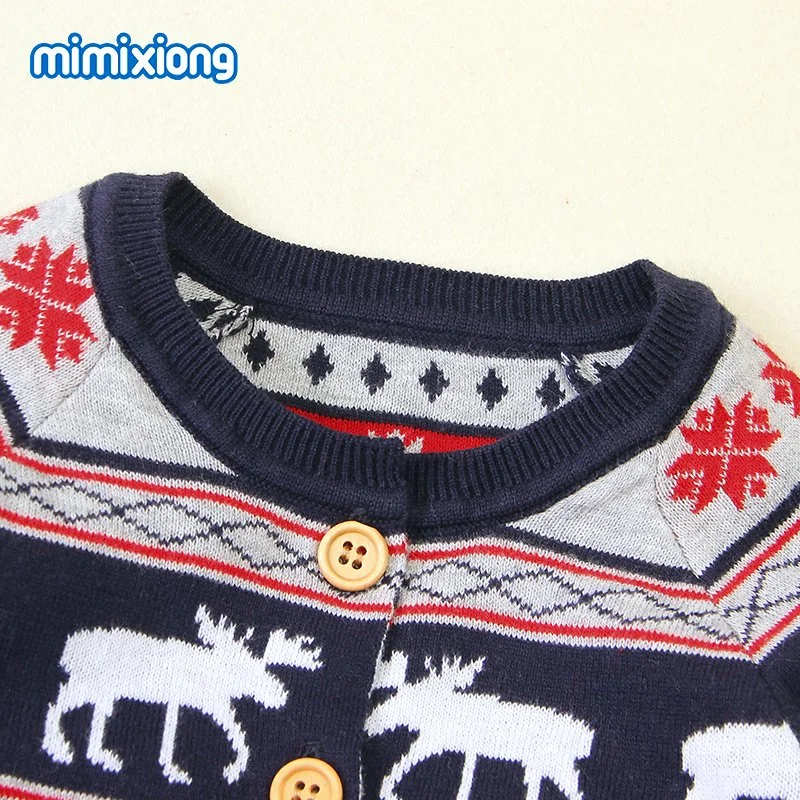 Christmas Custom Unisex Cute Elk Pattern Newborn Baby Ropmers Clothing Products