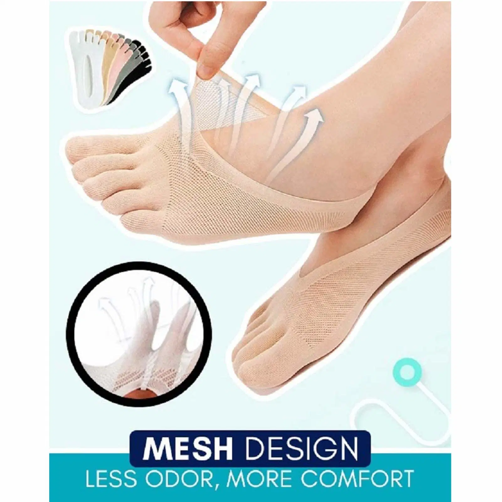 New Style 2023 Hot Sale Women No Show Full Toe Yoga Socks