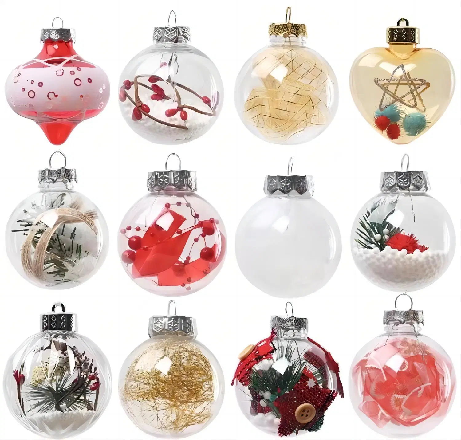 Usine OEM personnalisés Arbre de Noël Boule de Noël la pendaison de décorations de noël ornement à billes en plastique de boules de noël ornement fabricant en Chine