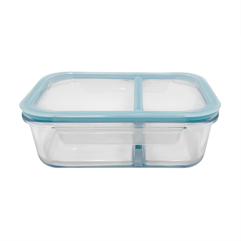 Horno de vidrio hermético Lunch Box Comida de vidrio con tapa Recipiente de almacenamiento de alimentos