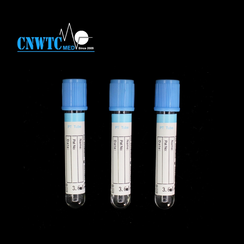 Los productos médicos de vacío tubo 10ml de sangre PT citrato de sodio del tubo de extracción de sangre