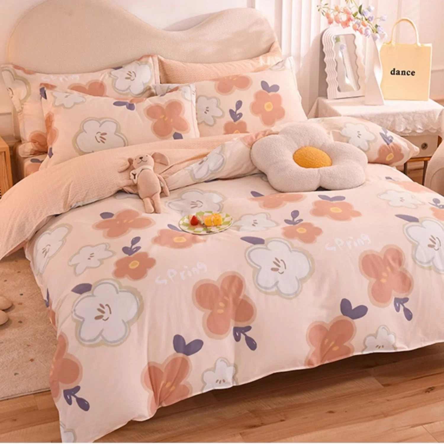 Factory Customized Polyester Quilt Cover Set Printed Fabric