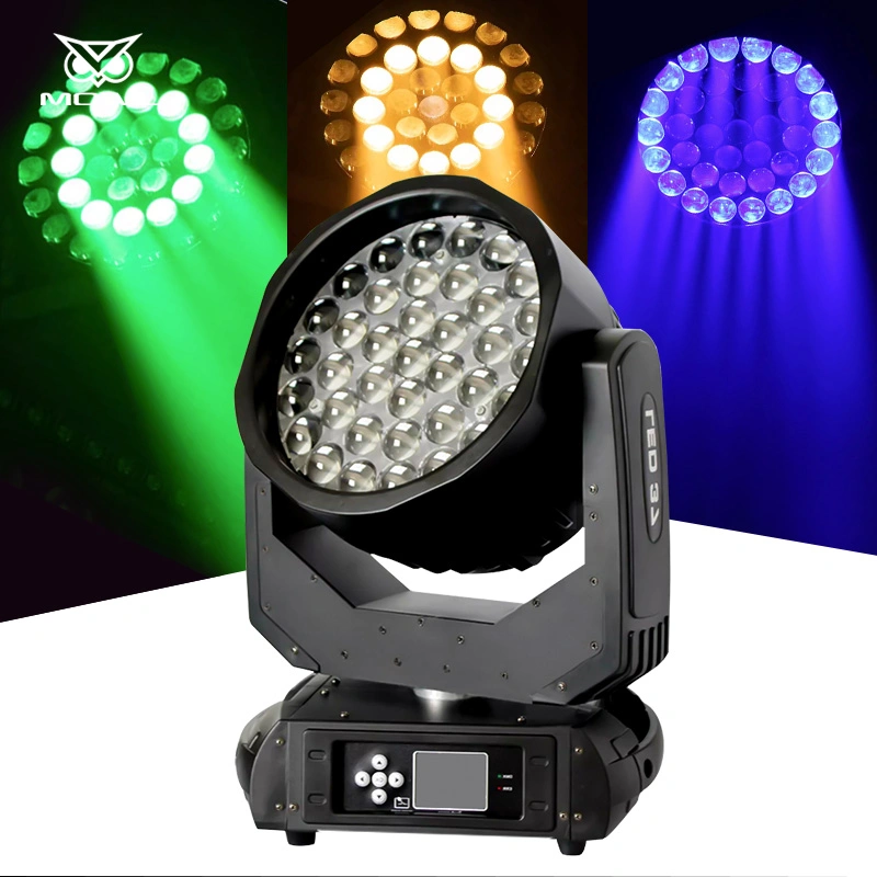 Mowl 37*15 RGBW 4in1 37X15W DMX Zoom Wash LED Moving Head Lighting for Stage