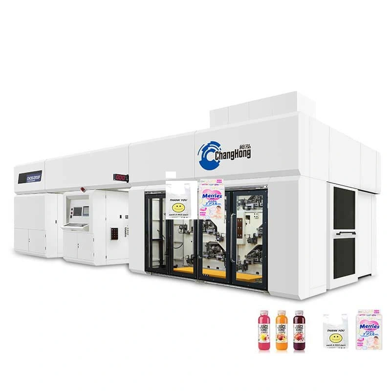 Central Drum Flexographic 6 Color Plastic Gearless Flexo Printing Machinery Price