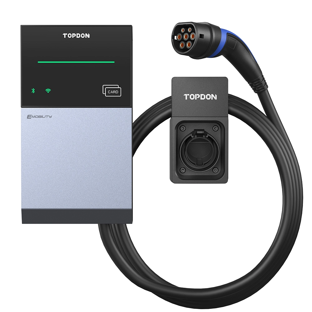 Fábrica de Topdon Precio Pulseq AC Lite 22kw 11kW 7kw 16A 32amp OCPP Type2 1 3 fase nivel 2 Smart Wall Monte la estación de carga rápida de CA EV para coche eléctrico