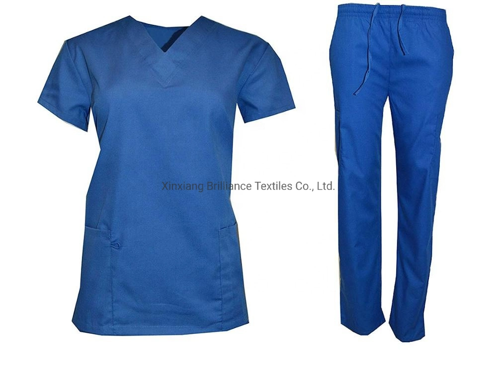 Best Quality White Hospital Uniforms / Hospital Scrub Sets / Hospital 100% Cotton Scrub Top and Pant