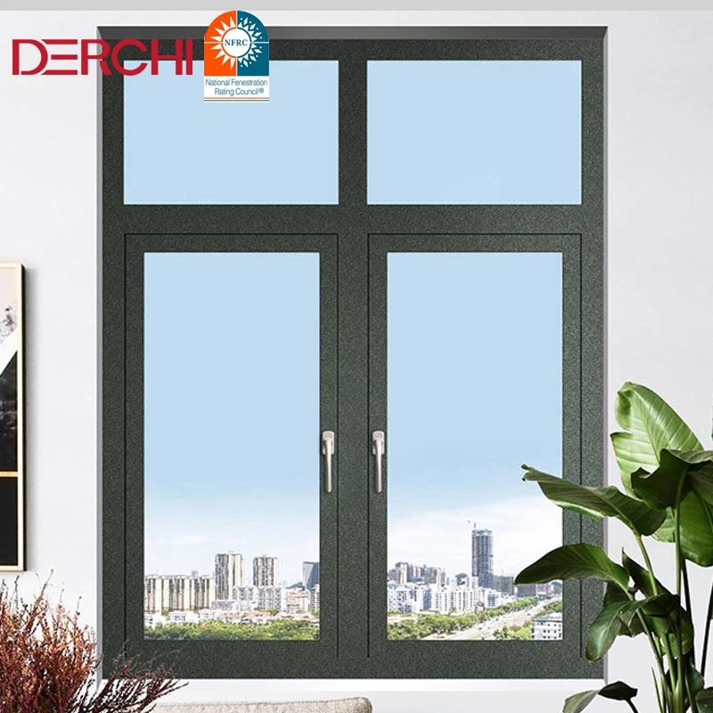 Hurricane Impact Tilt and Turn Single Double Glass Aluminum Casement Window Grill Design Awning Hinge Swing Lowe Glass French Passive Window