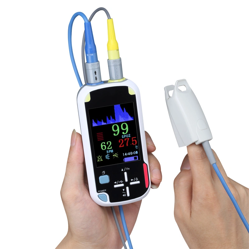 Bolsillo Portable 2.8' ' de la SpO2 LCD Alarma recargable Pulso Oxímetro de pulso digital portátil de oxígeno en sangre de Dispositivos Médicos Monitor