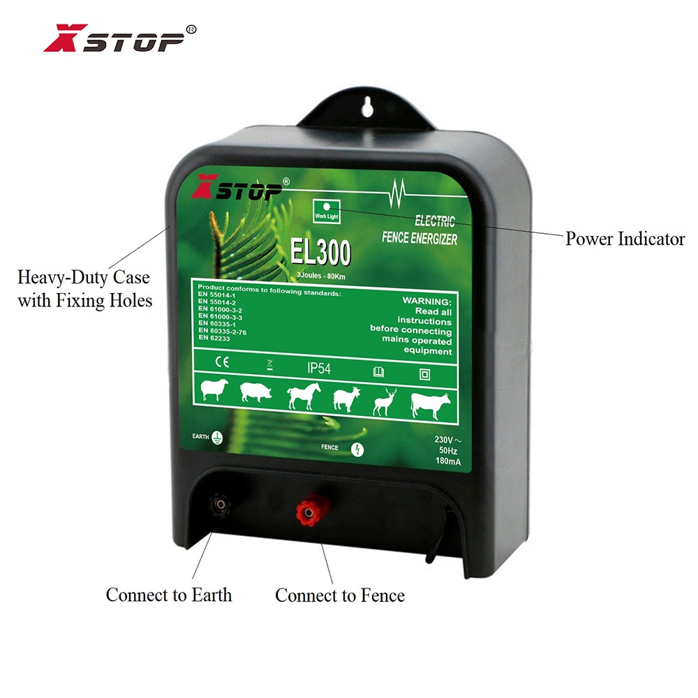 Xstop EL300 Low Impedance Electric Fence 230V Plug-in Energizer