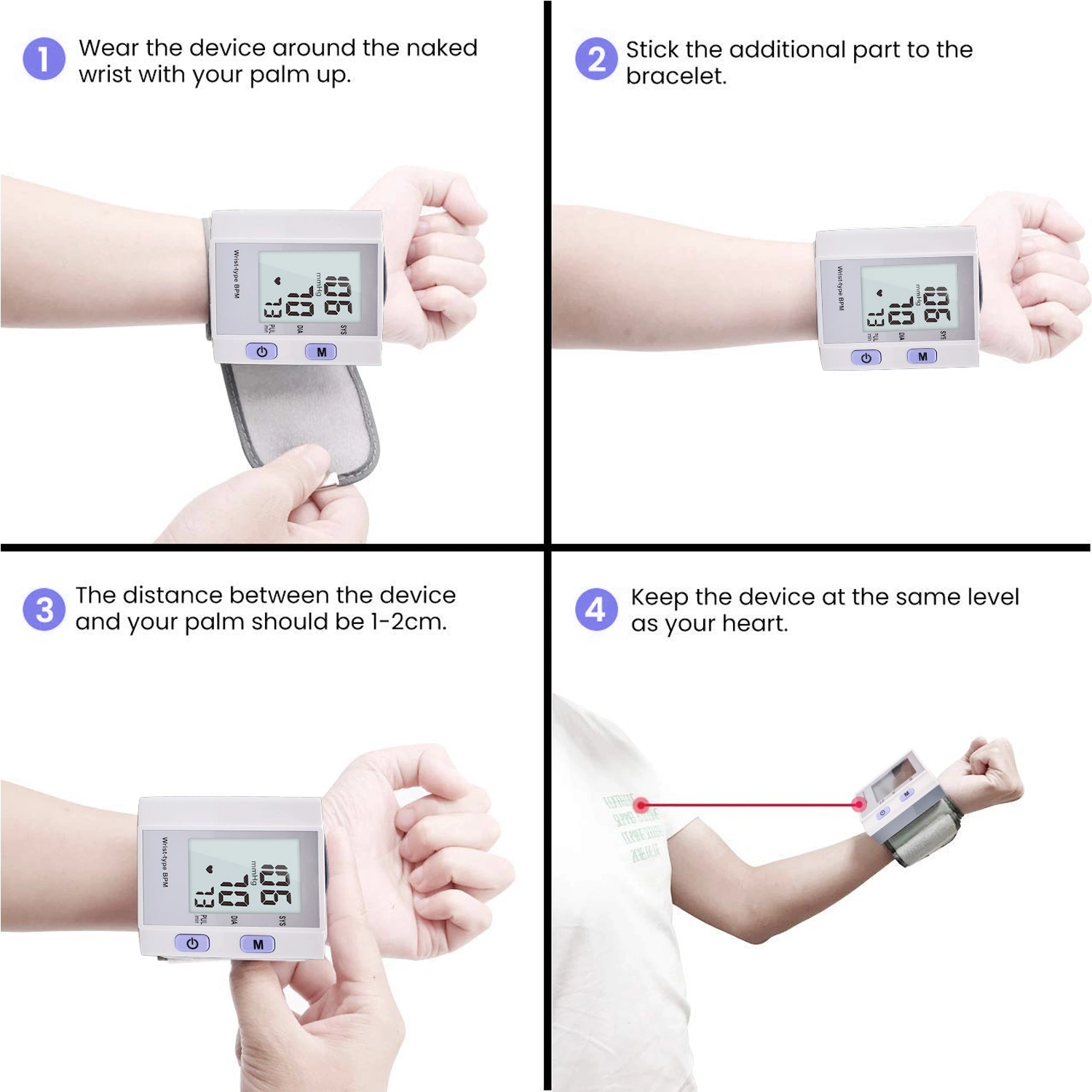 CE&FDA Electronic Accurate Digital Wrist Automatic Sphygmomanometer Blood Pressure Monitor