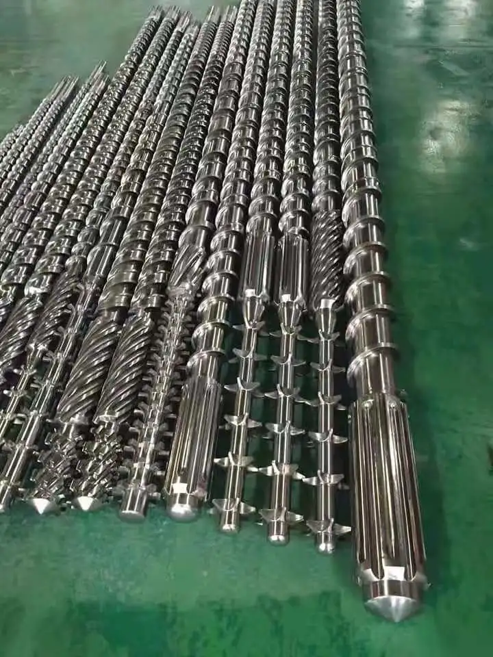 No. 092 Plastic Extruder Granulation Bimetallic Nitrided Single Parallel Conical Twin Machine Screw Barrel