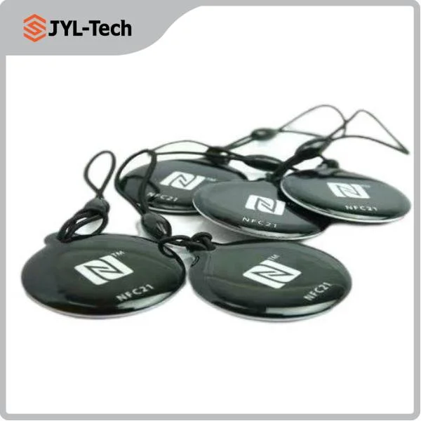 NFC Epoxy RFID Tags with Qrcode Printing NFC Key Tag Keychain Keyfob