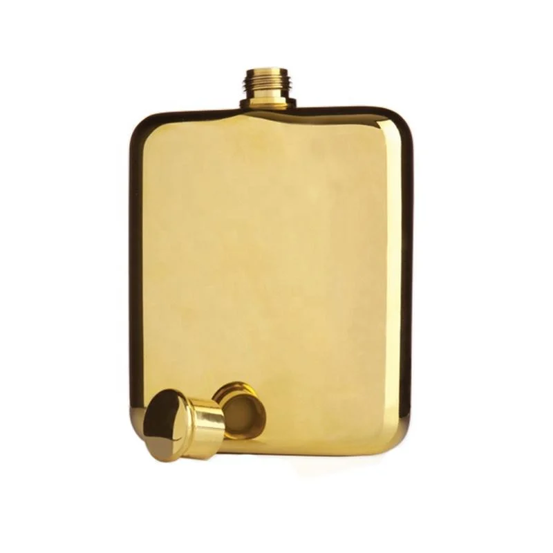 6 унций персонализированный спирт из нержавеющей стали Hip Flask Gold Finished