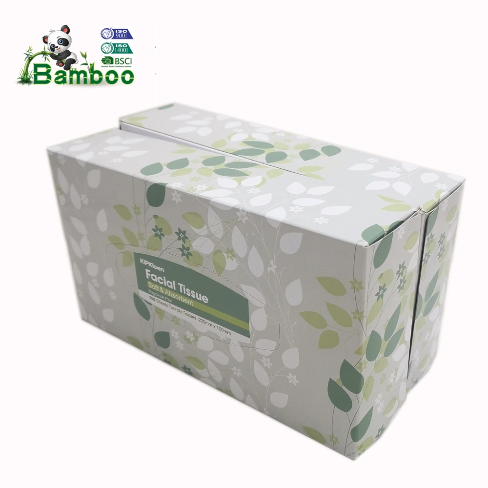 Custom 2 3ply White/Natural Color Box Bamboo Facial Tissue Paper Facial Tissue