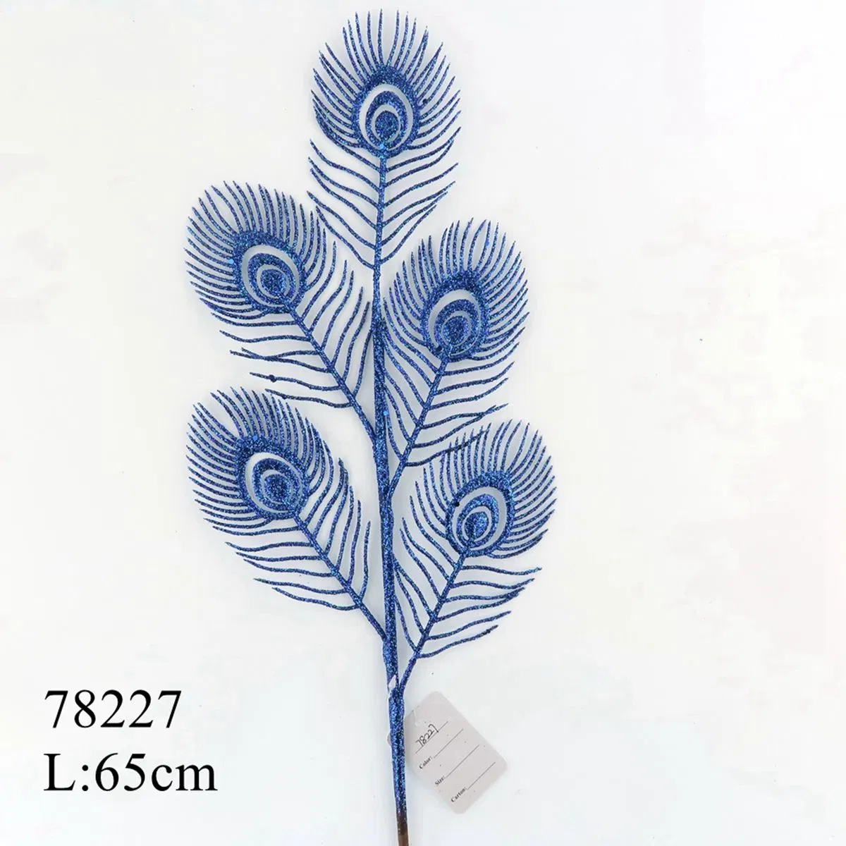 Xmas Decor for Home Peacock Tail Grass Feather Dark Green Peacock Leaf Decoration Plastic Artificial Peacock Tail Flower