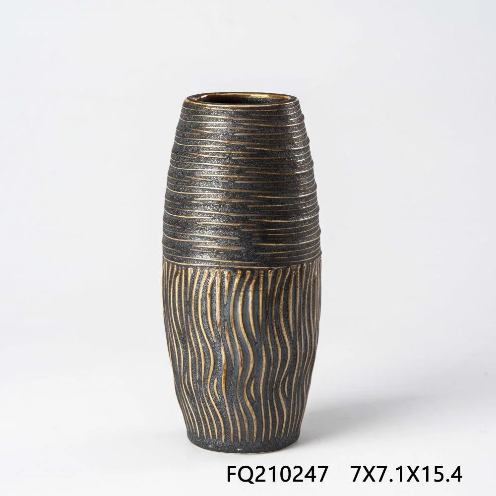 Keramik Antike Kupfer schwarze Vase für Blumenanzeige Vase Crafts