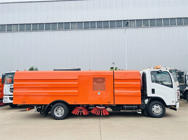 Sweep and Suck Type Manual Electric Road Sweeper Washer Truck