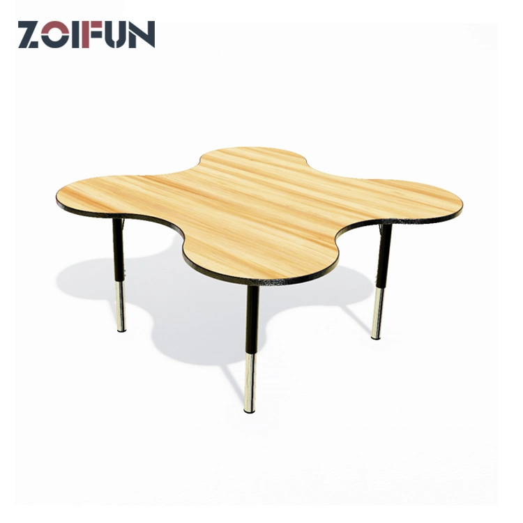 Customized Design Preschool Library Classroom Kids Wooden Furnitures; Flower Shape Modern Outdoor Table