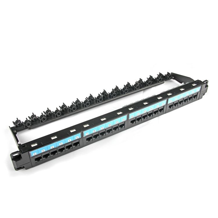 CAT6 UTP Dual Unshielded 24 Ports RJ45 Network Patch Panel Rack Mount