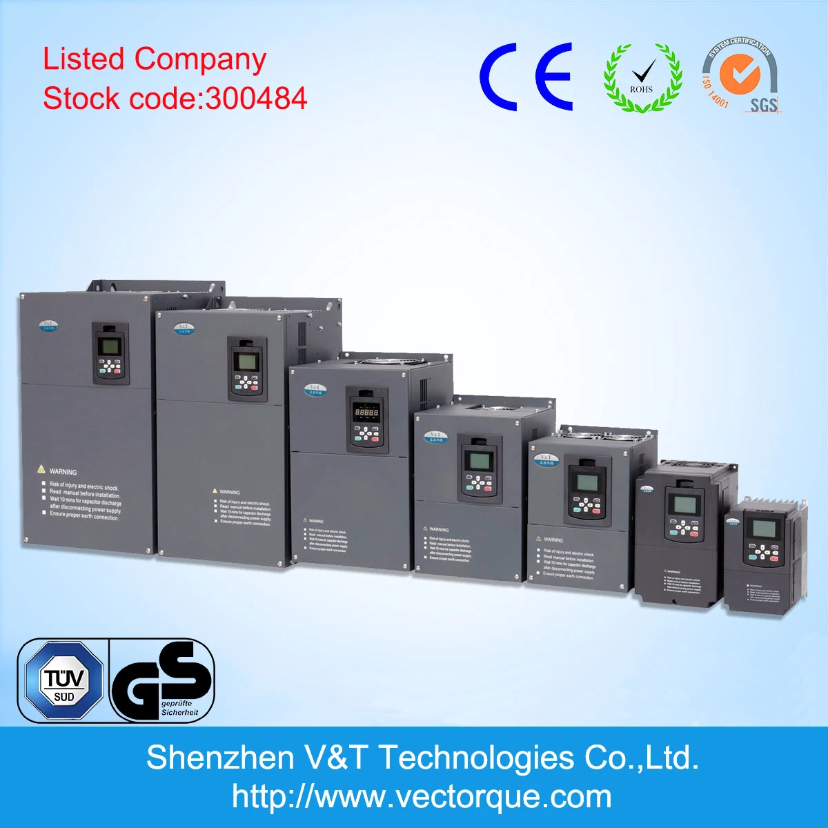 V&T V9 250kw V/F Vector Torque Control with Encoder Feedback AC Drive