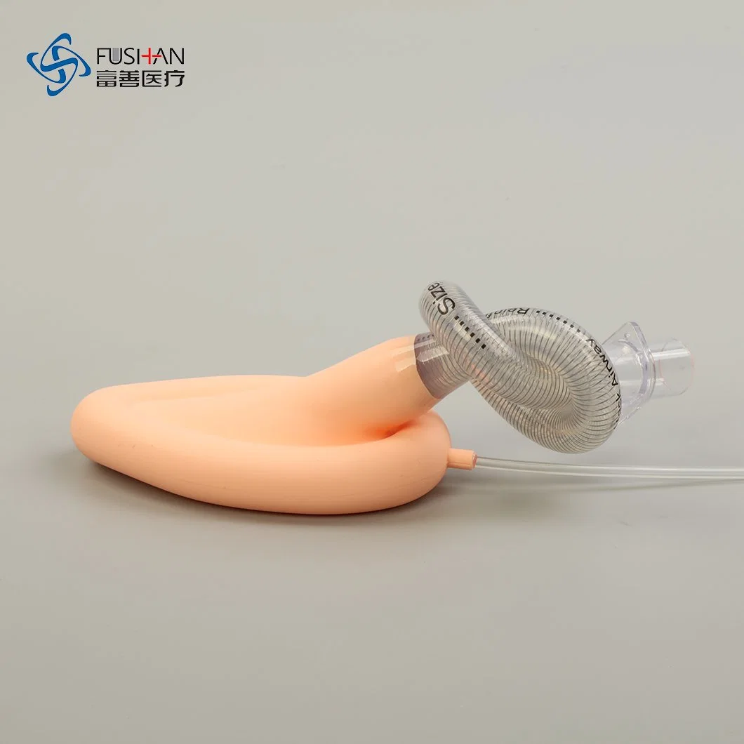 OEM Fushan ODM masque jetable silicone renforcé du larynx avec ressort en acier inoxydable des voies respiratoires Brassard doux et l'inflation tube avec le marquage CE et ISO13485 FDA