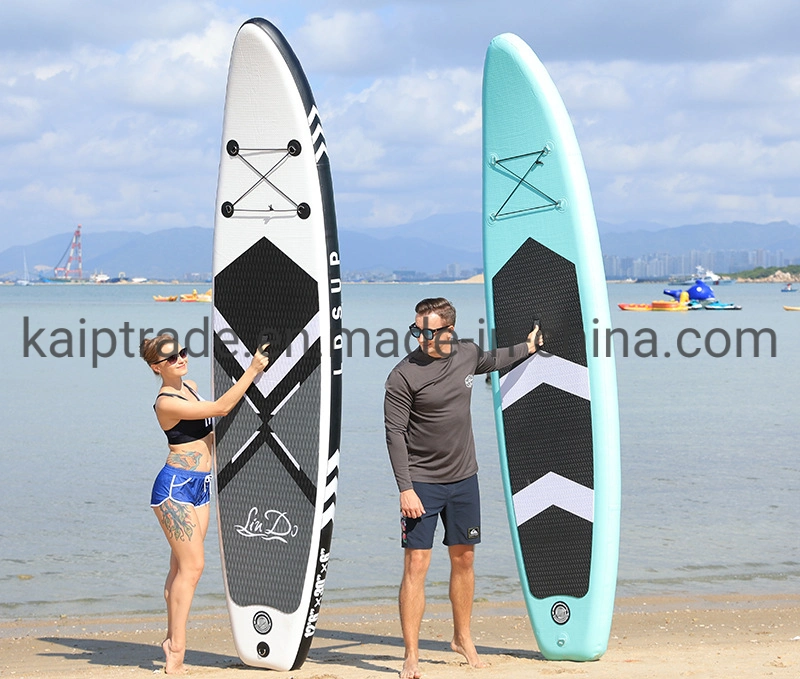 White Inflatable Fish Board with Portable Handle Fashion Design Raceboard for 2-Person