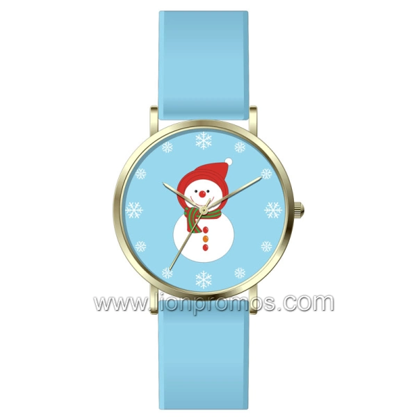 Christmas Gifts Snowman Kids Seasoning Gift Assorted Color Leather Belts Quatz Watch