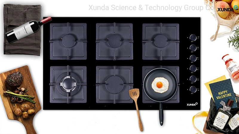 2FT Gas Hob Tempered Glass Built in Gas Hob European Style Gas Stove Lotus Flame Gas Cooking Hob