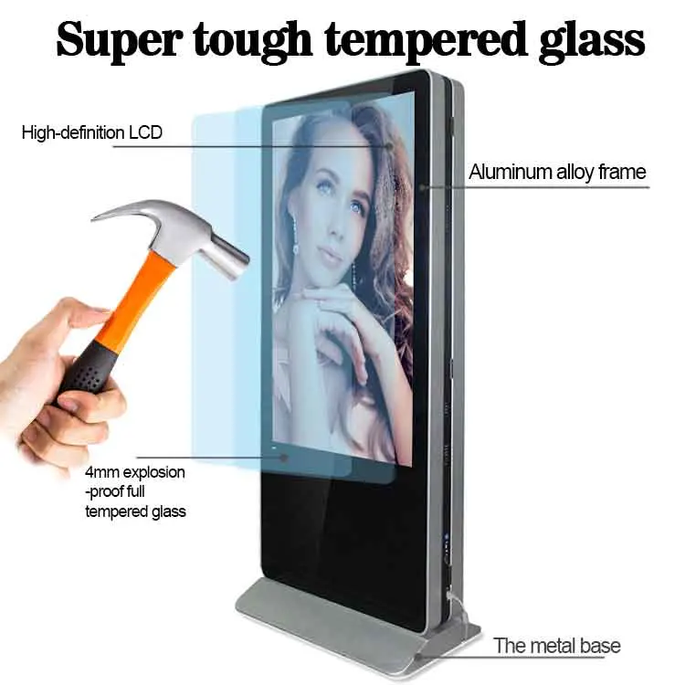 Pantalla LCD de 55 pulgadas para publicidad pantalla táctil pantalla de doble cara Monitor digital de doble cara con pantalla Totem