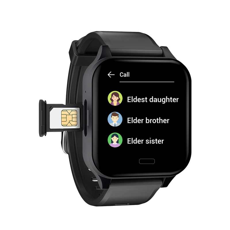 Android suportado por controlador de GPS do cartão SIM Elder Care Smart Watch Sos de monitorização do estado do ECG