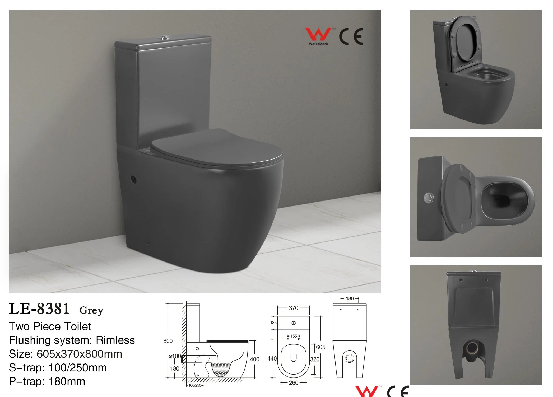 China Baño Watermark WC Negro WC Ceramic WC 8381-Oi1