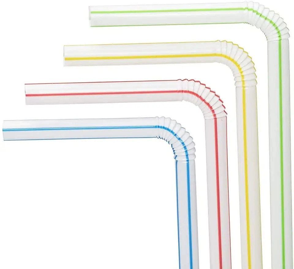 Free Sample Flexible Colorful Disposable Plastic Straws for Home Parties