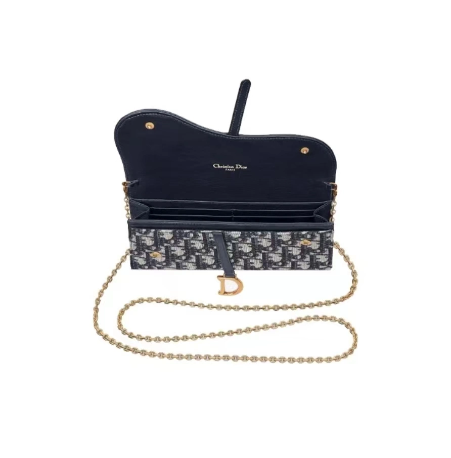 Luxury 1: 1 Dior's Presbyard Full Print Chain Strap Bolsa de tarjeta de correa interna 2-in-1 Bolsa de sujeción para niño y madre Bolsa de hombro único para mujer