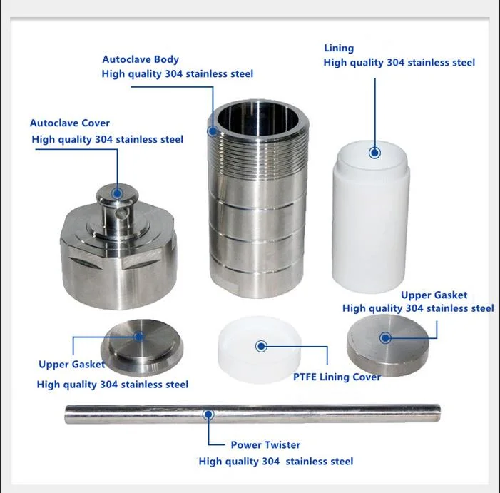 30ml Lab Non-Corrosive PTFE Lined Hydrothermal Synthesis Autoclave Reactor