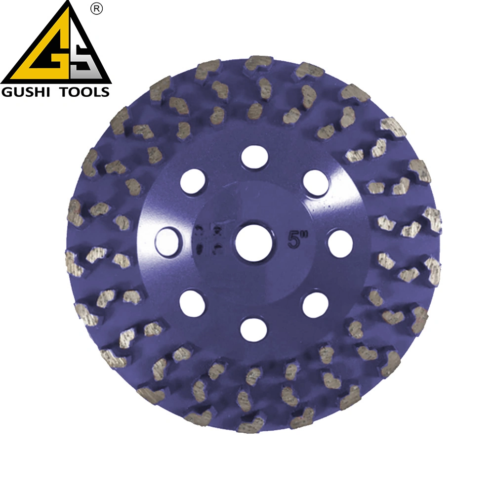 GUSHI Abrasive Tools Double Row Segment Diamond Grinding Cup Wheels for Concrete