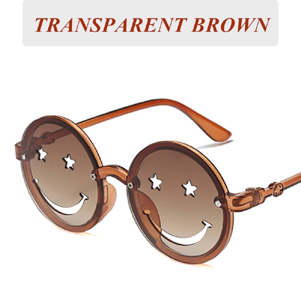 Top Quality Smiling Face Round Frame Kids Sunglasses Fashion Eyewear UV400 Vintage