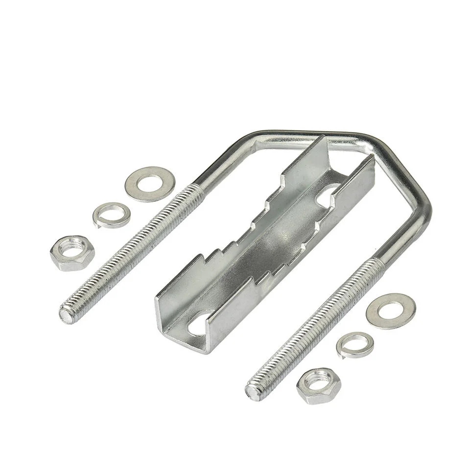 Non Standard U Bolt 3.9" High X 2.36" Wide Mast Clamp Support Mast Pipe Antenna Mounting Brackets Connection Assembly