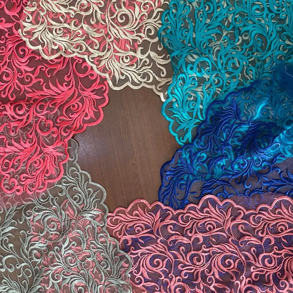 High quality/High cost performance  Milk Silk Embroidered Lace Fabric