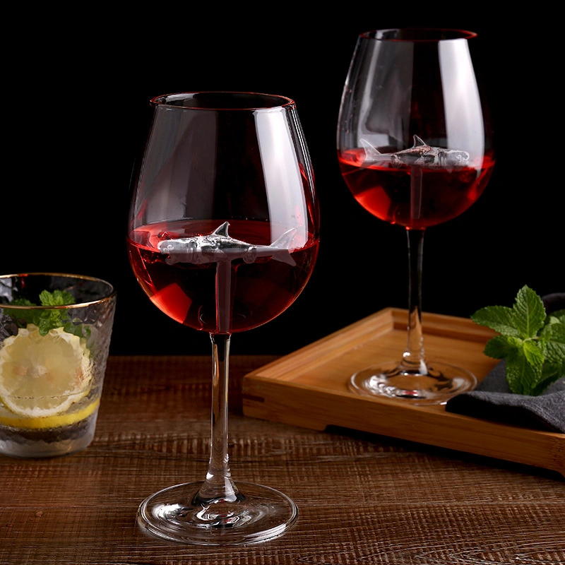 Creative Shark Clear Glass Wine Goblet High Borosilicate Glassware Long Stem Red Wine Glass