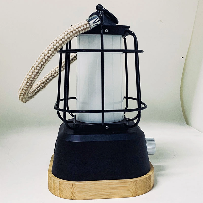 Camping Light Hemp Rope Design Classic Camping Lantern Battery Powered LED Rechargeable Lamp Wild Wyz19024