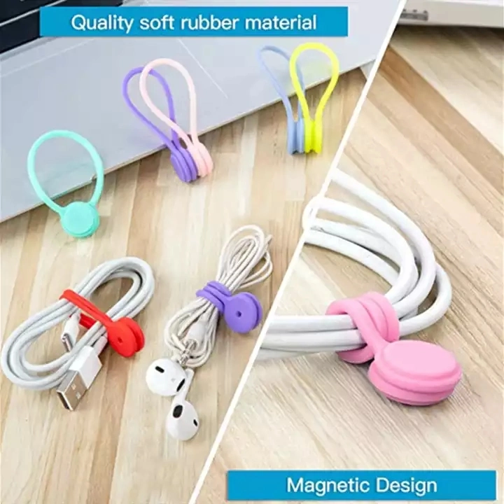 Headphone USB Cable Management Winder Wire Twist Ties Holder Cable PARA Clip Silicone Cable Organizer for Silicone Magnetic Clip