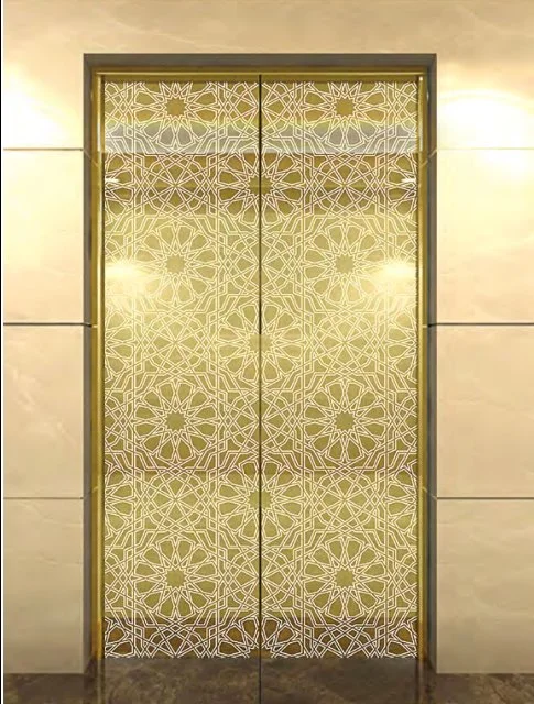 Fujixun Middle Eastern Style Luxury Gold Stainless Steel Elevator Floor Door