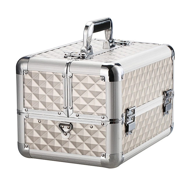 Durable Portable Aluminum Cosmetic Case Professional Beauty Case Cosmetic Storage Box