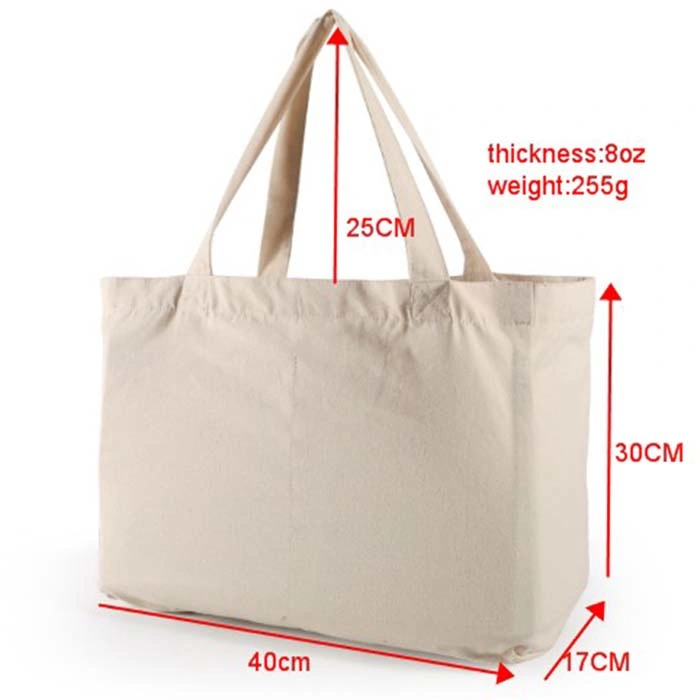 Aveco Custom 16oz 12oz 12 24 Oz Big Large Blank Plain White Jumbo Heavy Duty Thick Cotton Canvas Tote Bag with 6 Divide Pockets