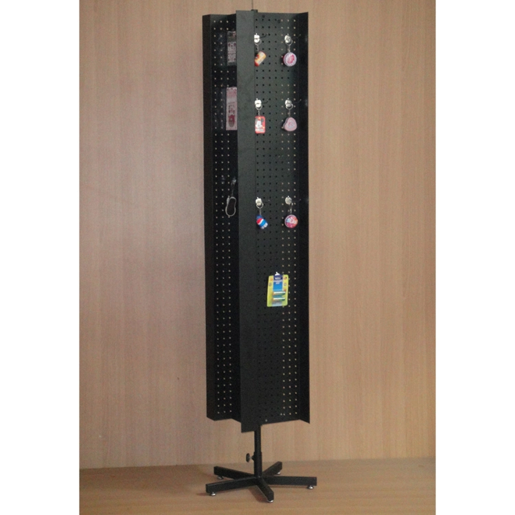 Double Faces Table Top Metal Pegboard Rack Spinning Key Rings Display (PHY160)